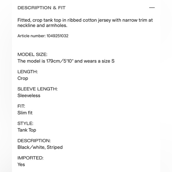 H&M Ribbed Crop Top - Picture 4 of 5